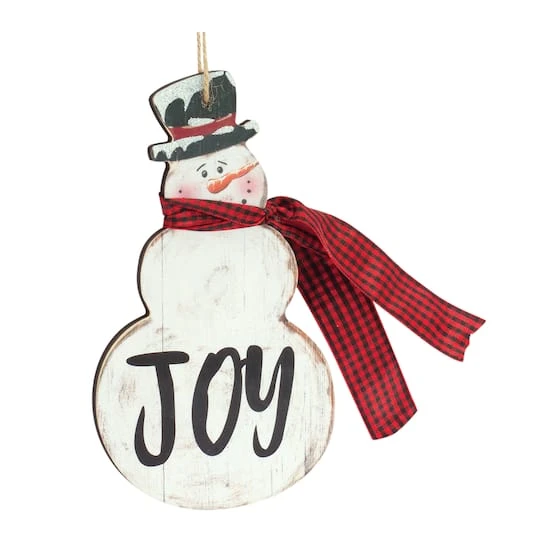 Melrose 6ct. 7.25" Joy & Noel Snowman Ornaments 3 Melrose 6ct. 7.25" Joy & Noel Snowman Ornaments - Image 3