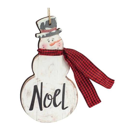 Melrose 6ct. 7.25" Joy & Noel Snowman Ornaments 4 Melrose 6ct. 7.25" Joy & Noel Snowman Ornaments - Image 4