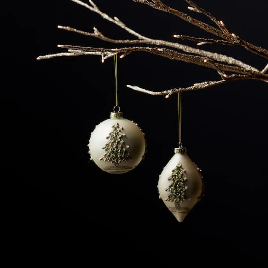 Melrose 6ct. Christmas Tree Glass Ornaments 5 Melrose 6ct. Christmas Tree Glass Ornaments - Image 5