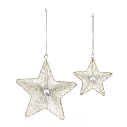 Melrose Iron & Glass Star Ornament Set 2 Melrose Iron & Glass Star Ornament Set - Image 2