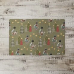 Green Tree & Globe Pattern Floor Mat -Michaels Store D662408S 2