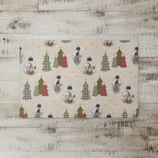 Cream Tree & Globe Pattern Floor Mat 3 Cream Tree & Globe Pattern Floor Mat - Image 3