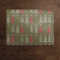 Green Tree Pattern Cotton Twill Placemat -Michaels Store D662442S 2