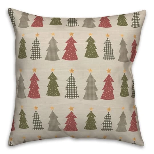 Cream Tree Pattern Throw Pillow 1 Cream Tree Pattern Throw Pillow
