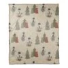 Cream Tree & Globe Pattern Coral Fleece Blanket