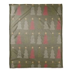 Green Tree Pattern Coral Fleece Blanket