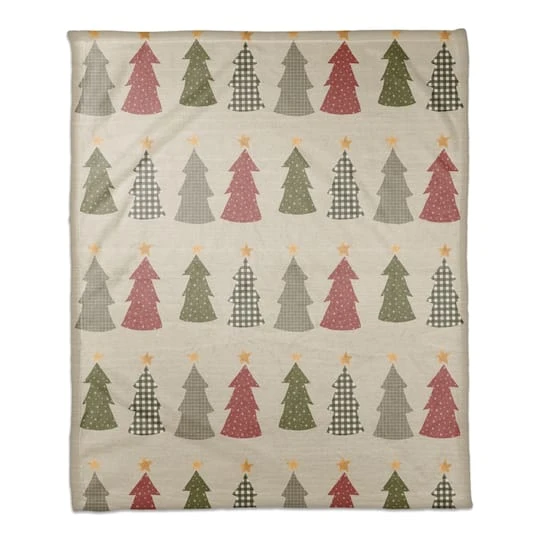 Cream Tree Pattern Coral Fleece Blanket 2 Cream Tree Pattern Coral Fleece Blanket - Image 2