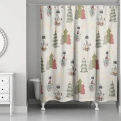 Cream Tree & Globe Pattern Shower Curtain -Michaels Store D662555S 2