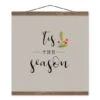 Cream Tis The Season Hanging Canvas In Teak Frame