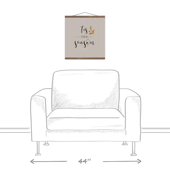 Cream Tis The Season Hanging Canvas In Teak Frame 4 Cream Tis The Season Hanging Canvas In Teak Frame - Image 4