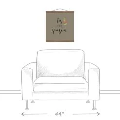 Taupe Tis The Season Hanging Canvas In Teak Frame -Michaels Store D662562S 3