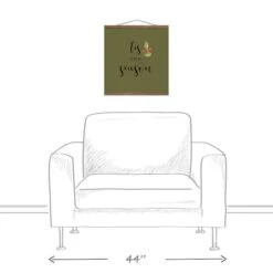 Green Tis The Season Hanging Canvas In Teak Frame -Michaels Store D662564S 3