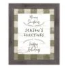 Green Buffalo Check Holiday Phrases Print In Western Gray Frame