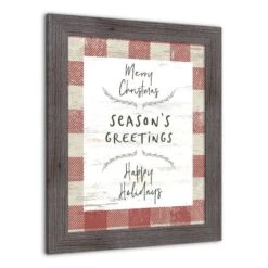 Red Buffalo Check Holiday Phrases Print In Western Gray Frame -Michaels Store D662568S 2