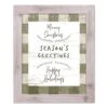 Green Buffalo Check Holiday Phrases Print In Western White Frame