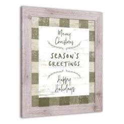 Green Buffalo Check Holiday Phrases Print In Western White Frame -Michaels Store D662569S 2