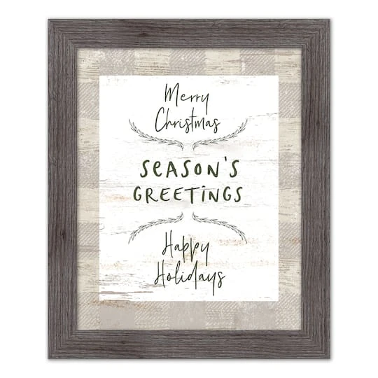 Gray Buffalo Check Holiday Phrases Print In Western Gray Frame 2 Gray Buffalo Check Holiday Phrases Print In Western Gray Frame - Image 2