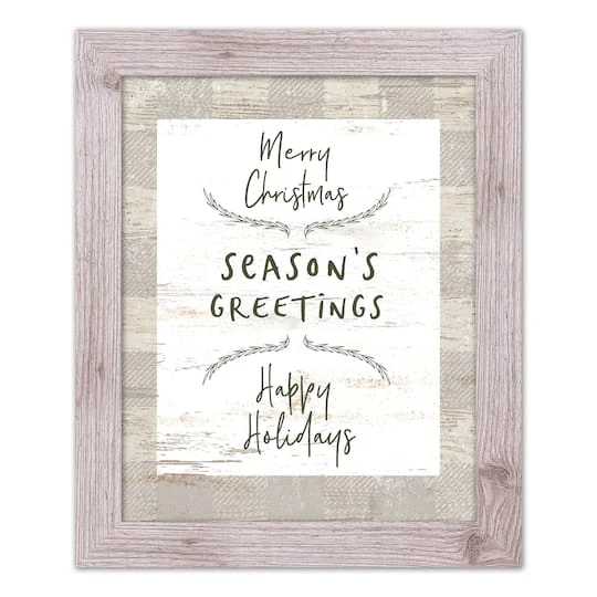 Gray Buffalo Check Holiday Phrases Print In Western White Frame 2 Gray Buffalo Check Holiday Phrases Print In Western White Frame - Image 2