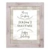 Gray Buffalo Check Holiday Phrases Print In Western White Frame