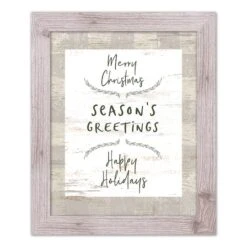 Gray Buffalo Check Holiday Phrases Print In Western White Frame