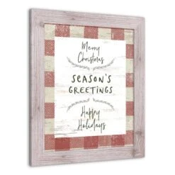 Red Buffalo Check Holiday Phrases Print In Western White Frame -Michaels Store D662574S 2