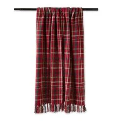 DII® Tartan Holly Plaid Recycled Cotton Throw -Michaels Store D663091S 2