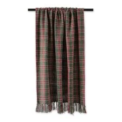 DII® O Christmas Tree Plaid Recycled Cotton Throw -Michaels Store D663092S 2