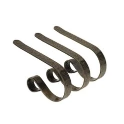 Original MantleClip® Holly Antique Brass Stocking Holders, 3ct.