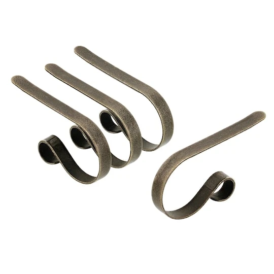 Original MantleClip® Weathered Antique Brass Stocking Holders, 4ct. 2 Original MantleClip® Weathered Antique Brass Stocking Holders, 4ct. - Image 2