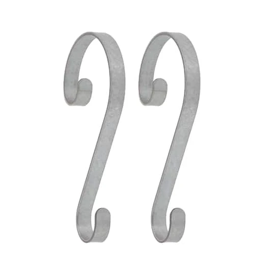 Haute Decor Stocking Scrolls® Real Galvanized Stocking Holders, 2ct. 1 Haute Decor Stocking Scrolls® Real Galvanized Stocking Holders, 2ct.