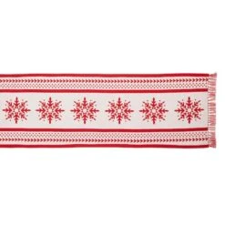 DII® 72" Nordic Snowflake Stripe Jacquard Table Runner -Michaels Store D666458S 5