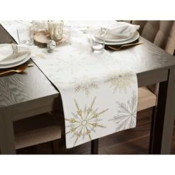 DII® 108" Snowflake Sparkle Printed Table Runner -Michaels Store D666486S 3