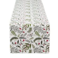 DII® 72" Holiday Sprigs Printed Table Runner
