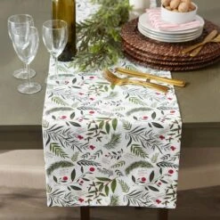 DII® 108" Holiday Sprigs Printed Table Runner -Michaels Store D666770S 3