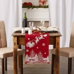 DII® 108" Santa's Sleigh Embroidered Table Runner -Michaels Store D666774S 4