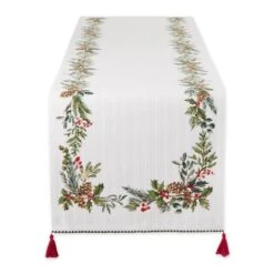 DII® 72" Heritage Holiday Sprigs Reversible Embellished Table Runner 9 DII® 72" Heritage Holiday Sprigs Reversible Embellished Table Runner -Michaels Store D666775S 1