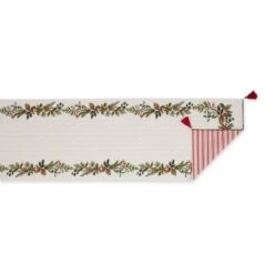 DII® 72" Heritage Holiday Sprigs Reversible Embellished Table Runner 10 DII® 72" Heritage Holiday Sprigs Reversible Embellished Table Runner -Michaels Store D666775S 4