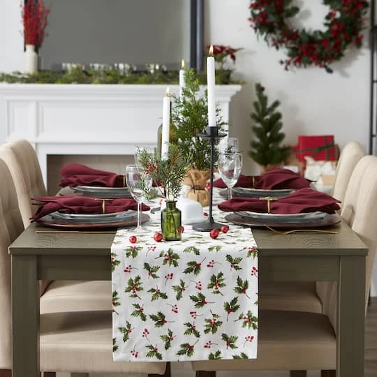 DII® 72" Holly Heritage Table Runner 4 DII® 72" Holly Heritage Table Runner - Image 4