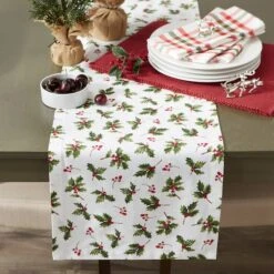 DII® 72" Holly Heritage Table Runner 10 DII® 72" Holly Heritage Table Runner -Michaels Store D666776S 4
