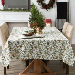 DII® 70" Heritage Holiday Sprigs Printed Tablecloth -Michaels Store D666782S 4