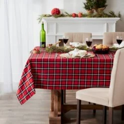 DII® 52" Glad Tidings Plaid Tablecloth -Michaels Store D666783S 3