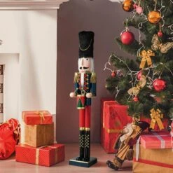 Glitzhome® 3ft. Wooden Christmas Drummer Nutcracker 9 Glitzhome® 3ft. Wooden Christmas Drummer Nutcracker -Michaels Store D670509S 12