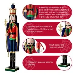 Glitzhome® 3ft. Wooden Christmas King Nutcracker -Michaels Store D670512S 14