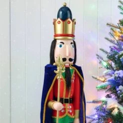 Glitzhome® 3ft. Wooden Christmas King Nutcracker -Michaels Store D670512S 15