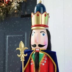 Glitzhome® 3ft. Wooden Christmas King Nutcracker -Michaels Store D670512S 16
