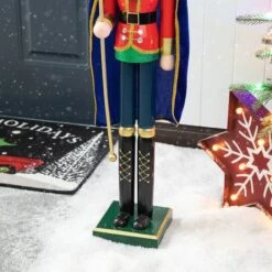 Glitzhome® 3ft. Wooden Christmas King Nutcracker -Michaels Store D670512S 17