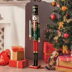 Glitzhome® 3.5ft. Wooden Christmas Soldier Nutcracker -Michaels Store D670513S 2