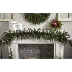 6ft. Pre-Lit Mixed Alaskan Pine & Pinecones Artificial Christmas Garland -Michaels Store D670876S 17