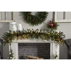 6ft. Pre-Lit Mixed Alaskan Pine & Pinecones Artificial Christmas Garland -Michaels Store D670876S 18