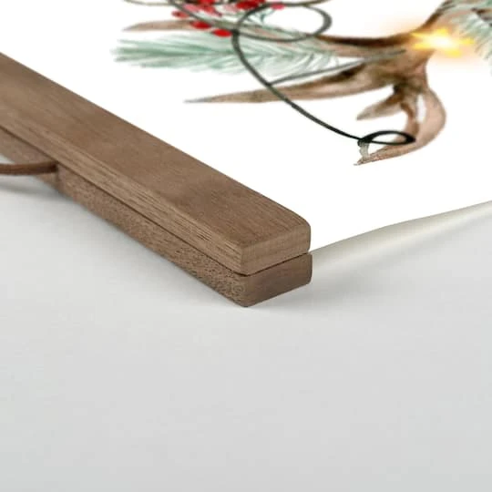 Watercolor Holiday Deer Teak Hanging Canvas 3 Watercolor Holiday Deer Teak Hanging Canvas - Image 3